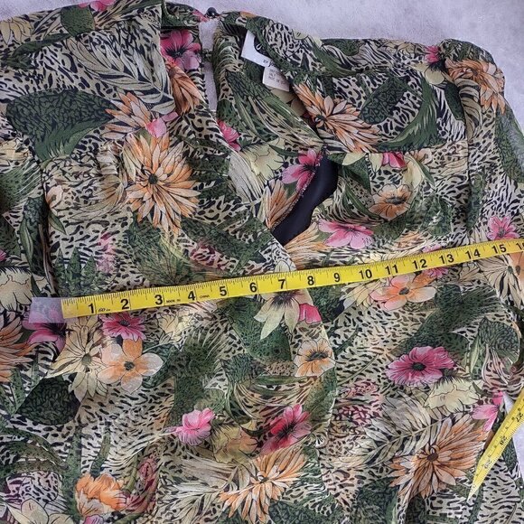 Jo Hanna York by Joan Davis Green Floral Print Skirt & Top 2Pc Set. Size 16 - Picture 9 of 15